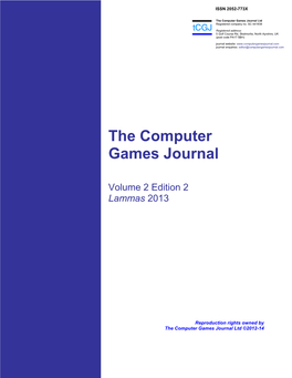 The Computer Games Journal Ltd Registered Company No