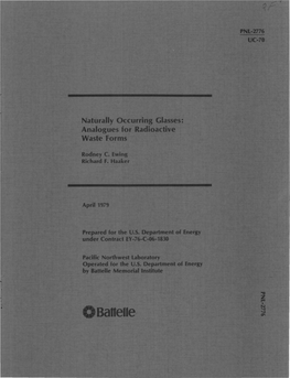 Analogues for Radioactive Waste For~1S •