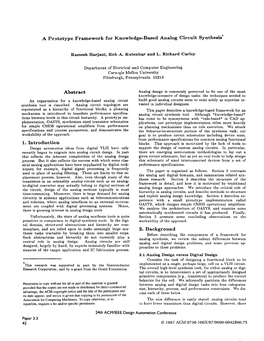 A Prototype Framework for Knowledge-Based Analog Circuit Synthesis* Abstract 1. Introduction 2. Background