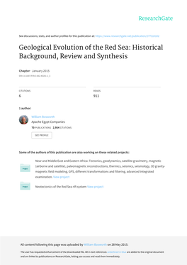 Geological Evolution of the Red Sea: Historical Background, Review and Synthesis