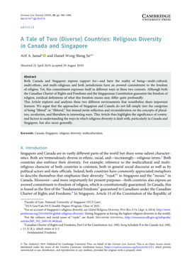 Countries: Religious Diversity in Canada and Singapore