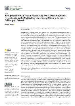 Background Noise, Noise Sensitivity, and Attitudes Towards Neighbours, and a Subjective Experiment Using a Rubber Ball Impact Sound