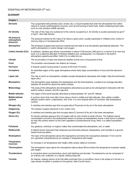 ESSENTIALS of METEOROLOGY (7Th Ed.) GLOSSARY