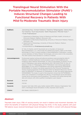 Translingual Neural Stimulation with the Portable Neuromodulation