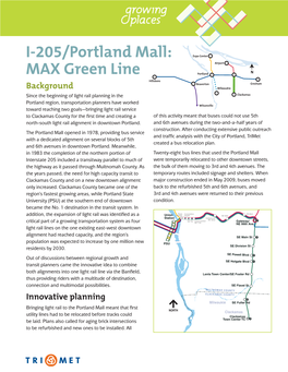 I-205/Portland Mall: MAX Green Line Fact Sheet