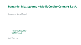 Banca Del Mezzogiorno – Mediocredito Centrale S.P.A