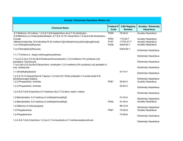 Chemical Name Federal P Code CAS Registry Number Acutely