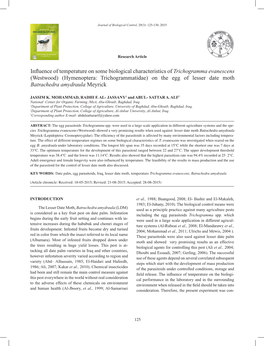 Influence of Temperature on Some Biological