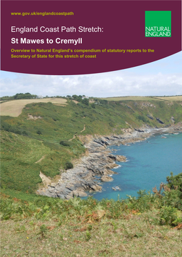 St Mawes to Cremyll Overview to Natural England’S Compendium of Statutory Reports to the Secretary of State for This Stretch of Coast