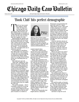 Book Club’Hits Perfect Demographic Paramount Cross-Promotion) the H E R E ’S No Way to Spoil Book Club Reads E