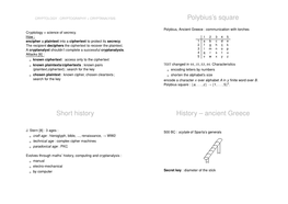 Short History Polybius's Square History – Ancient Greece