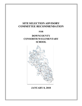 Site Selection Advisory Committee Recommendation