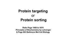 Protein Targeting Or Protein Sorting