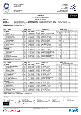 REVISED Start List BRA Vs