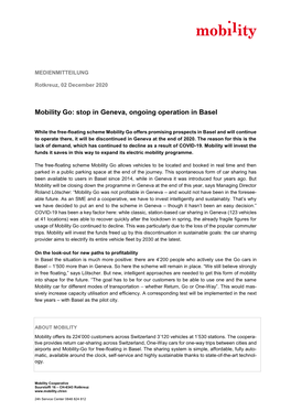 Mobility-Go Genf Basel