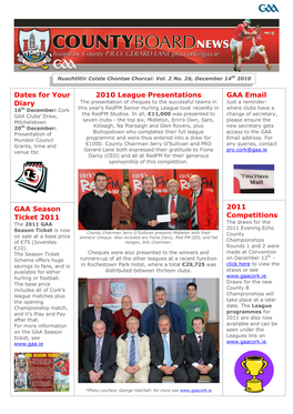 2010 League Presentations Dates for Your Diary GAA Email GAA Season