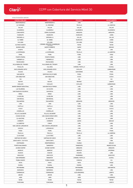CCPP Con Cobertura Del Servicio Móvil 3G