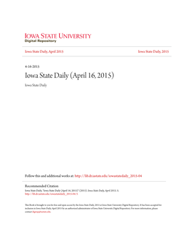 Iowa State Daily, April 2015 Iowa State Daily, 2015