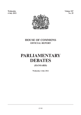 Parliamentary Debates (Hansard)