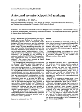 Autosomal Recessive Klippel-Feil Syndrome