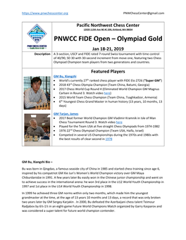 PNWCC FIDE Open – Olympiad Gold