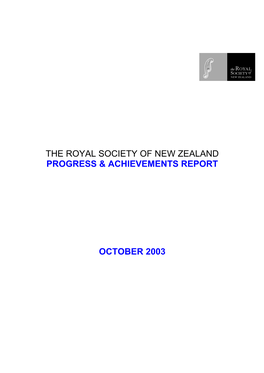 RSNZ PAR Report 2003