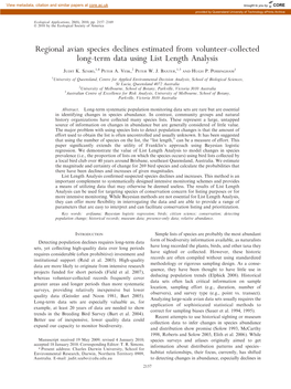 Regional Avian Species Declines Estimated from Volunteer-Collected Long-Term Data Using List Length Analysis