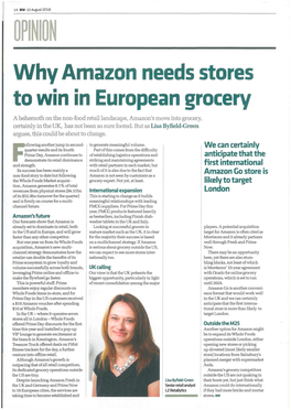 Why Amazon Needs Stores to Win in European Grocery