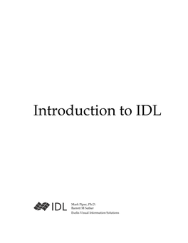 Introduction to IDL