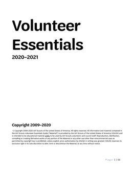 Volunteer Essentials 2020–2021