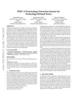 A Terminology Extraction System for Technology Related Terms