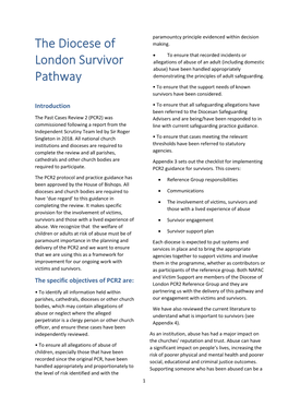 The Diocese of London Survivor Pathway