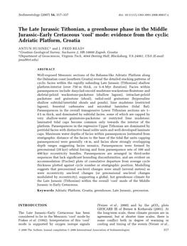 The Late Jurassic Tithonian, a Greenhouse Phase in the Middle Jurassic–Early Cretaceous ‘Cool’ Mode: Evidence from the Cyclic Adriatic Platform, Croatia