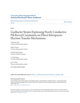 Geobacter Strains Expressing Poorly Conductive Pili Reveal