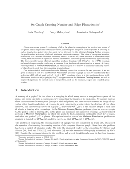 On Graph Crossing Number and Edge Planarization∗