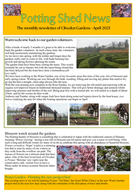 The Monthly Newsletter of Cliveden Gardens—April 2021