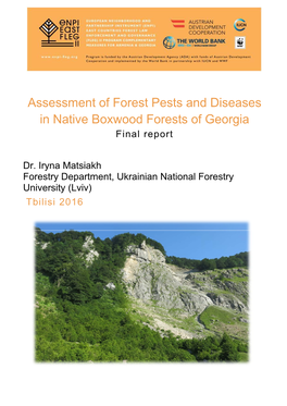 Assessment of Forest Pests and Diseases in Native Boxwood Forests of Georgia Final Report