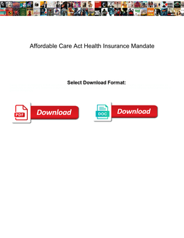 Affordable Care Act Health Insurance Mandate