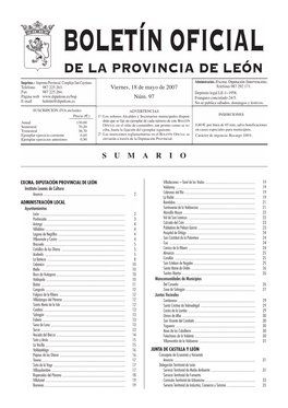 Boletín Oficial De La Provincia De León