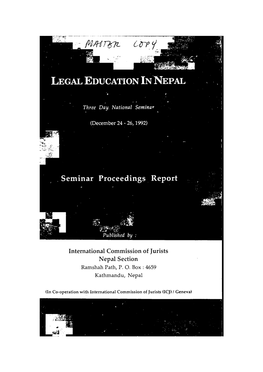 Nepal-Legal Education-Seminar Report-1993-Eng