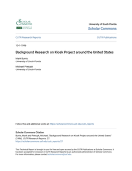 Background Research on Kiosk Project Around the United States