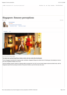 Singapore: Sensory Perceptions 5/5/14 11:08 AM