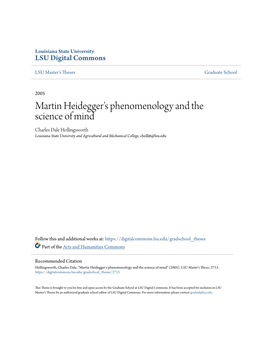 Martin Heidegger's Phenomenology and the Science of Mind