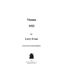 Vienna 1922 by Larry Evans