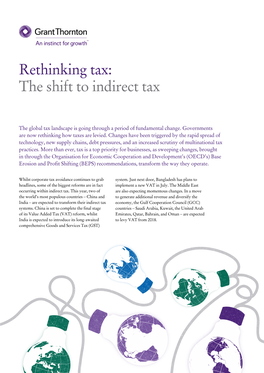 Rethinking Tax: the Shift to Indirect Tax