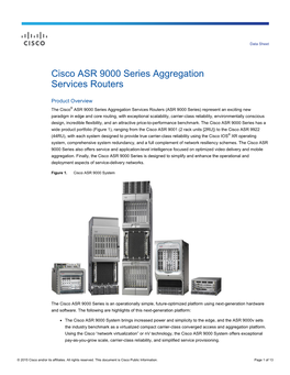 Cisco ASR 9000 Series Aggregation Services Routers Data Sheet