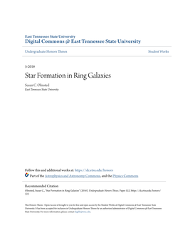 Star Formation in Ring Galaxies Susan C