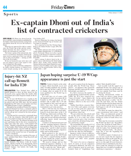 Ex-Captain Dhoni out of India's List of Contracted Cricketers
