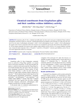 Chemical Constituents from Gnaphalium Affine and Their Xanthine Oxidase Inhibitory Activity