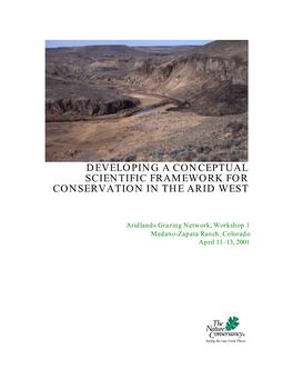 Developing a Conceptual Scientific Framework for Conservation in the Arid West